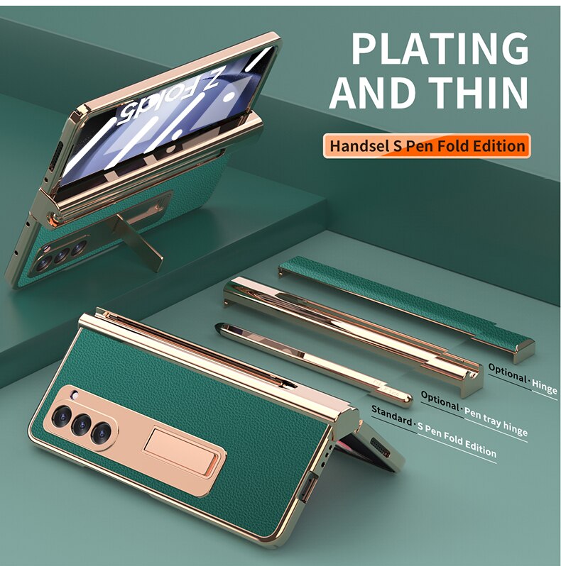 Leather Kickstand Pen Slot Case (+FREE PEN) For Z Fold 5 Series