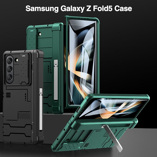 Slide Lens Case with Metal Ring Holder for Samsung Galaxy Z Fold 5