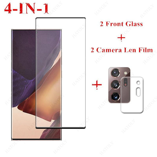 2 pcs Tempered Glass Screen Protector + 2 Free Camera Len Film