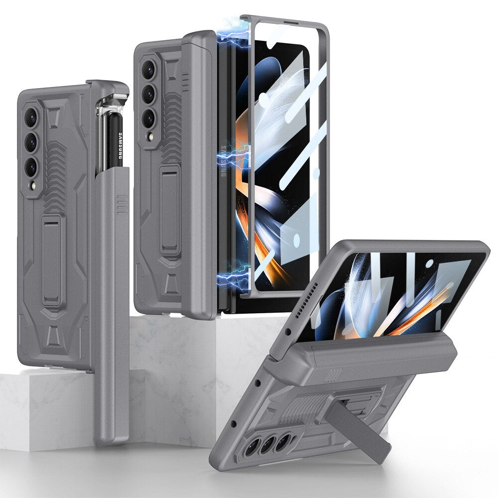 Shockproof Magnetic Hinge Slide Pen Slot Case